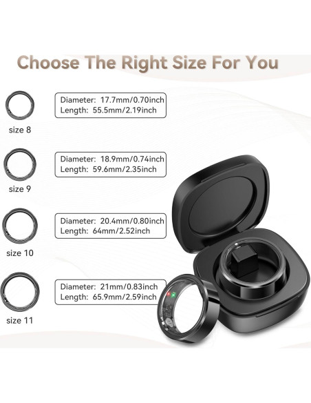 Anillo Inteligente UPDEI R6 Fitness Monitor Salud Negro 9