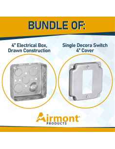 Caja Eléctrica Cuadrada 4" Airmont AP-12083 + Cubierta Decora 2