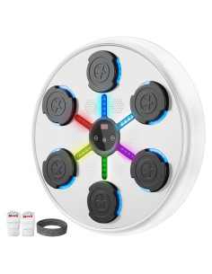 Máquina de Boxeo Musical SPUER Blanca con Luces LED y Guantes