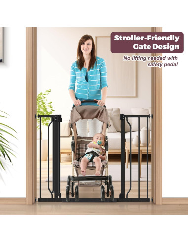 Puerta de Seguridad para Bebés y Mascotas Cideny 29-40" Negra