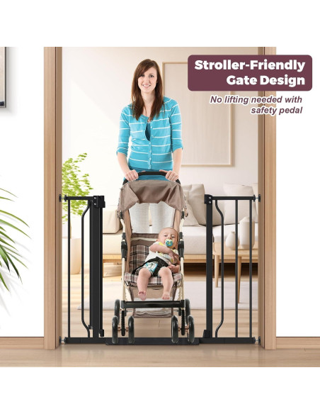 Puerta de Seguridad para Bebés y Mascotas Cideny 29-40" Negra