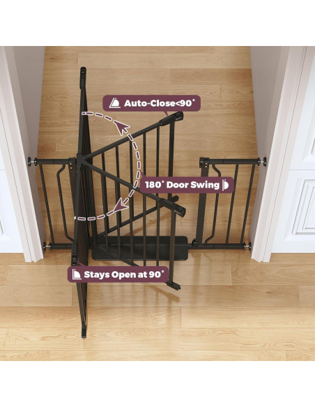 Puerta de Seguridad para Bebés y Mascotas Cideny 29-40" Negra
