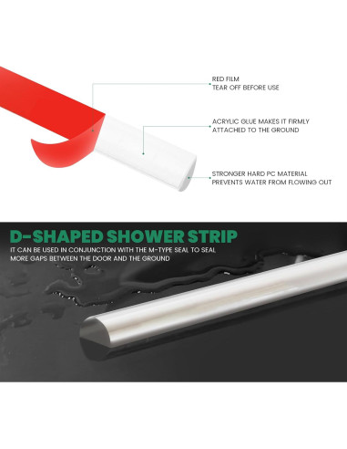 Barrera de Agua PHMUNY 99 cm PVC Transparente para Ducha