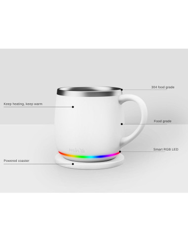 Taza Inteligente Min Ya 400ml Control de Temperatura LED RGB