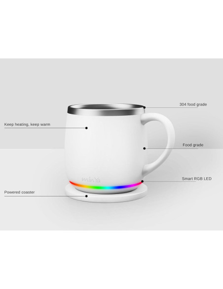 Taza Inteligente Min Ya 400ml Control de Temperatura LED RGB