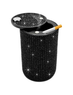 Cenicero de Acero Inoxidable SHMZK con Tapa para Auto Negro