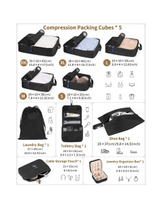 Cubos de Compresión TRMFUSA 10 Piezas para Empacar Maletas 2
