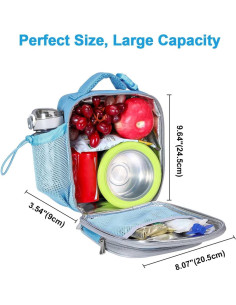 Caja de Almuerzo Amersun Azul Bebé con Aislamiento 7MM 2