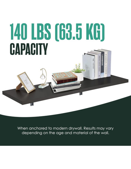 Escritorio Plegable Montado en la Pared Houseables 122x40 cm Negro