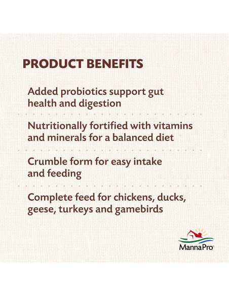 Alimento para Aves Manna Pro All Flock 3.63 kg - 16% Proteína