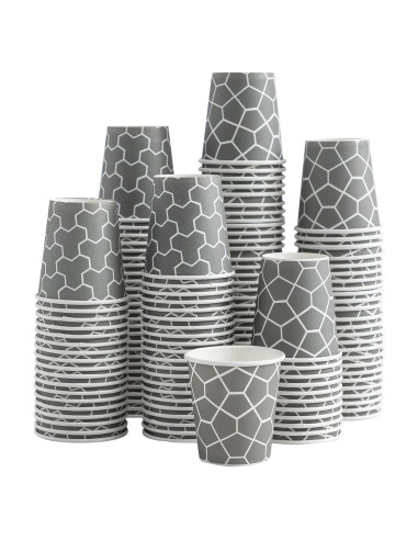 Paquete de 600 Vasos de Papel Desechables 3 oz Huifany Gris