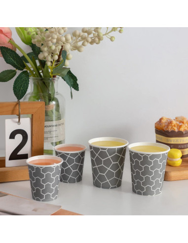 Paquete de 600 Vasos de Papel Desechables 3 oz Huifany Gris