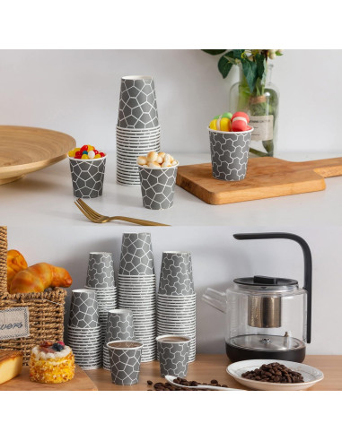 Paquete de 600 Vasos de Papel Desechables 3 oz Huifany Gris