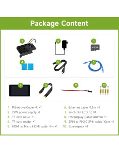 Accesorios de Pantalla Waveshare B para Raspberry Pi 5 - LCD 7" + 64GB TF 2
