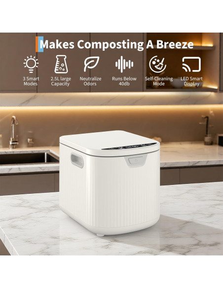 Compostador Eléctrico SLEKVERSA 2.5L Sin Olores Auto-Limpieza