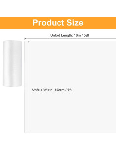 3 Rollos de Tela Plástica PE 180cm x 15.85m Impermeable uxcell 2
