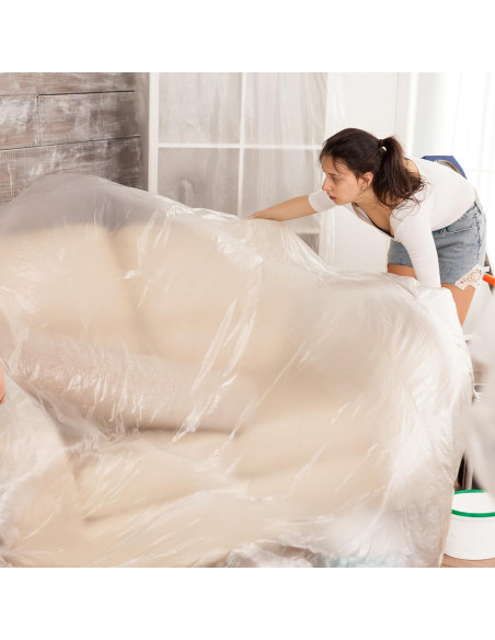 3 Rollos de Tela Plástica PE 180cm x 15.85m Impermeable uxcell