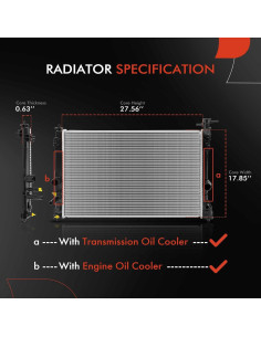 Conjunto Radiador A-Premium con Enfriador de Aceite 2.5L Toyota/Lexus 2