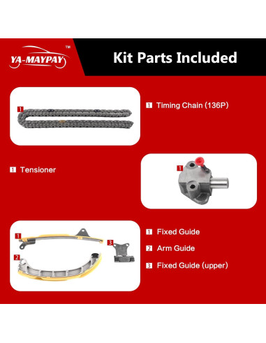 Kit de Cadena de Tiempo YA-MAYPAY para Toyota 1.3L 2012-2018