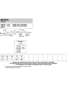 Tubo de escape Walker 43094 para Mazda B2000/B2200 1986-1993 2