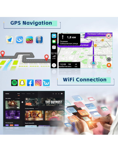 Radio Estéreo Android 4+64GB Inefala para Toyota Corolla EX 2005-2012