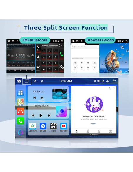 Radio Estéreo Android 4+64GB Inefala para Toyota Corolla EX 2005-2012