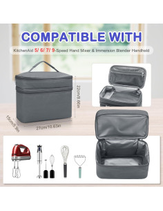 Funda de Almacenamiento para Batidora de Mano KitchenAid Gris 2
