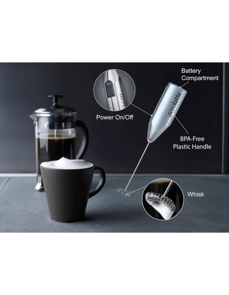 Espumador de Leche Aerolatte Sin Vapor Acabado Satinado 21.6 cm