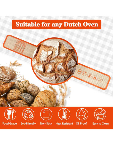 Soporte de Silicona UBeesize para Hornear Pan 53x22 cm Antiadherente