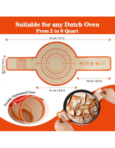 Soporte de Silicona UBeesize para Hornear Pan 53x22 cm Antiadherente