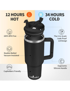 Taza de Acero Inoxidable 1.13L Labulabla MINITU Negra 2