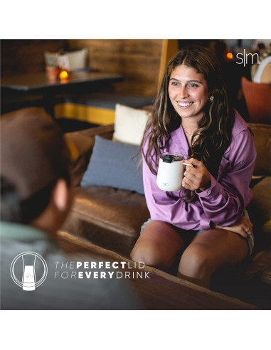 Taza de Viaje Simple Modern 12oz Acero Inoxidable Aislada