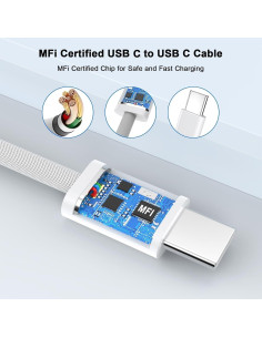 Cable de Carga Rápida USB C a USB C 3m 60W 2Pack para Apple 2