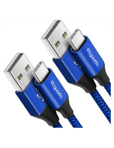 Cable USB A a USB C 4.57m etguuds Trenzado Nylon Azul 2-Pack