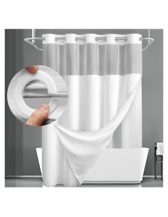 Cortina de Ducha YellyHommy Waffle Blanca 190.5x182.9 cm