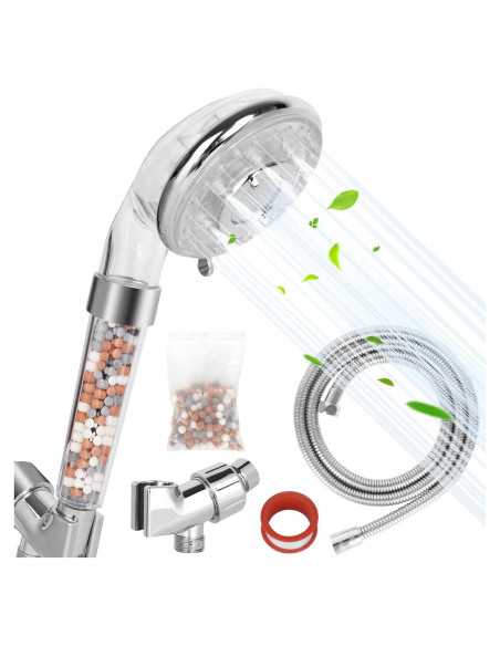 Cabezal de Ducha Filtrado Waai Richeraza 7 Modos Cromo 150 cm