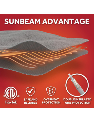 Manta Eléctrica Térmica King Sunbeam Forro Ultra Real 228x254cm