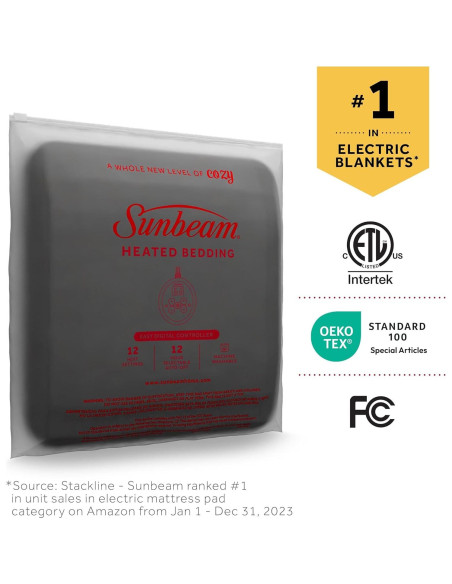 Manta Eléctrica Térmica King Sunbeam Forro Ultra Real 228x254cm