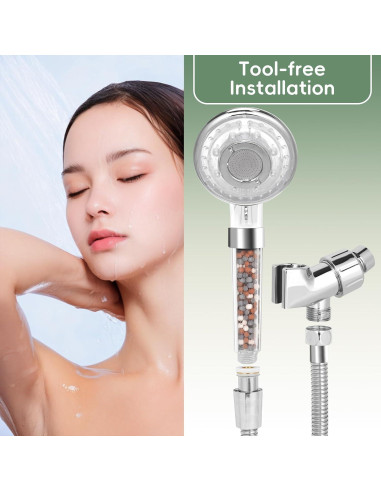 Cabezal de Ducha Filtrado Waai Richeraza 7 Modos Cromo 150 cm