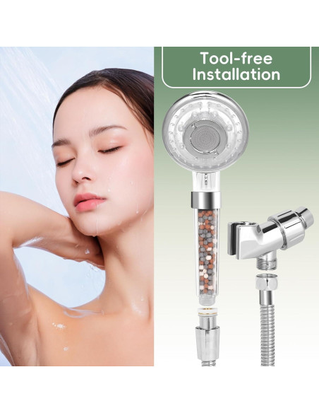 Cabezal de Ducha Filtrado Waai Richeraza 7 Modos Cromo 150 cm