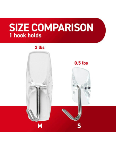 Ganchos de Alambre Transparente Command - 6 Ganchos, Soporta 0.91 kg