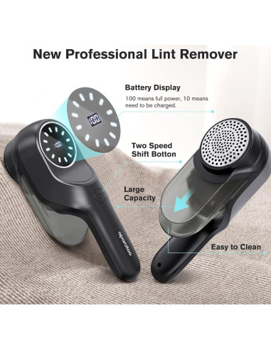 Removedor de Pelusa Eléctrico Tiptop Home 9W 2 Velocidades