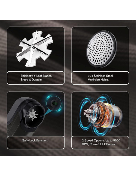 Removedor de Pelusa Eléctrico Tiptop Home 9W 2 Velocidades