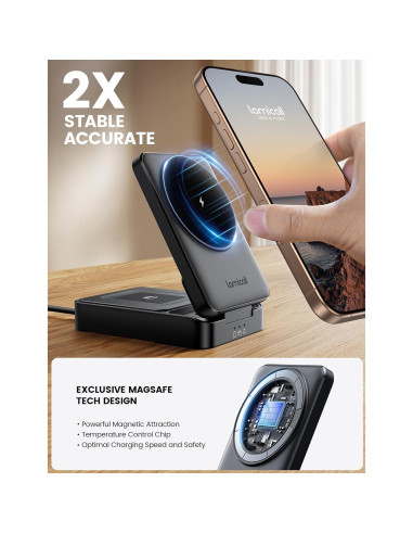 Estación de Carga 3 en 1 Lamicall para Apple - Soporte Plegable