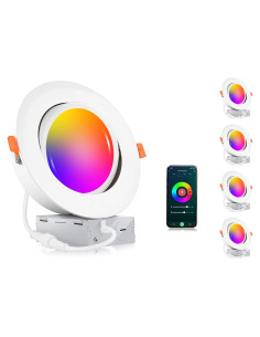 Luz LED Empotrada Inteligente CLOUDY BAY 15 cm 4 Pack RGB