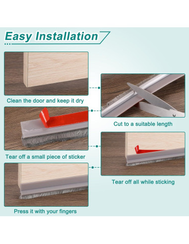 Barrera de Puerta uxcell 100cm x 5cm TPE 2 Pcs Blanco