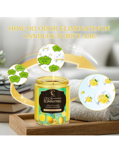 Vela Aromática Eliminadora de Olores C CACALOM 1 Cuenta Limón-Lavanda 2