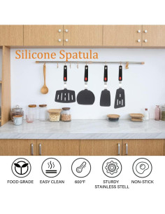 Juego de 4 Espátulas de Silicona Wiztoynia Resistente al Calor 2