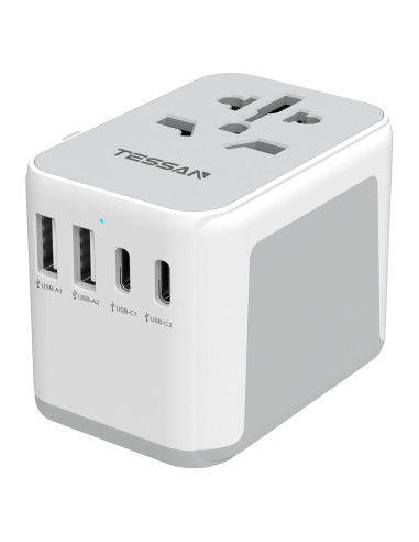 Adaptador de Viaje Universal TESSAN 5 en 1 USB C 3A