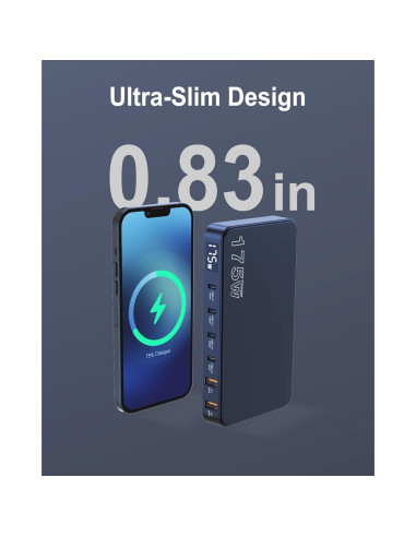 Cargador USB-C Graaci 175W 6 Puertos Carga Rápida LCD